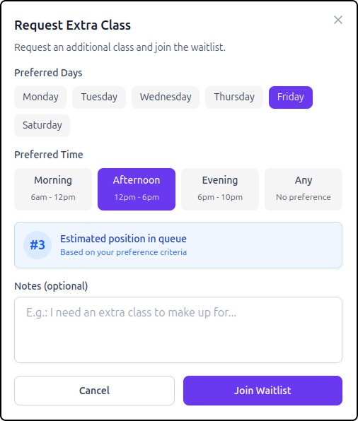 Easy booking experience